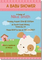 Puppy Dog Tails Girl - Baby Shower Invitations