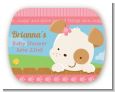 Puppy Dog Tails Girl - Personalized Baby Shower Rounded Corner Stickers thumbnail