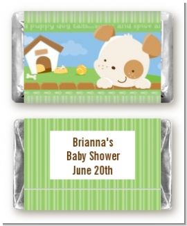 Puppy Dog Tails Neutral - Personalized Baby Shower Mini Candy Bar Wrappers