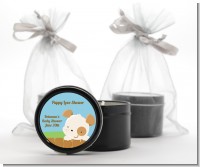 Puppy Dog Tails Neutral - Baby Shower Black Candle Tin Favors