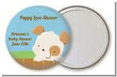 Puppy Dog Tails Neutral - Personalized Baby Shower Pocket Mirror Favors