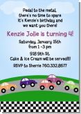 Race Car - Birthday Party Invitations