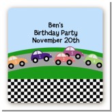 Race Car - Square Personalized Birthday Party Sticker Labels Race Car - Square Personalized Birthday Party Sticker Labels