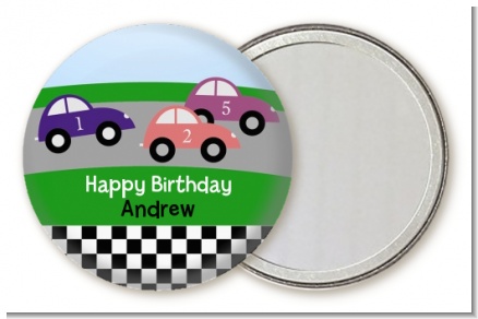 Race Car - Personalized Birthday Party Pocket Mirror Favors