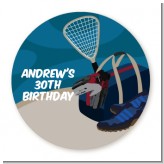 Racquetball - Round Personalized Birthday Party Sticker Labels
