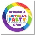 Rainbow - Round Personalized Birthday Party Sticker Labels thumbnail