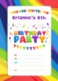 Rainbow - Birthday Party Invitations thumbnail