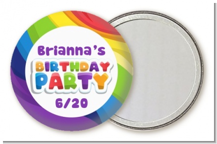 Rainbow - Personalized Birthday Party Pocket Mirror Favors