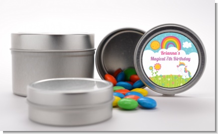 Rainbow Unicorn - Custom Birthday Party Favor Tins