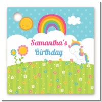 Rainbow Unicorn - Personalized Birthday Party Card Stock Favor Tags