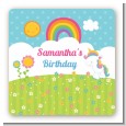 Rainbow Unicorn - Square Personalized Birthday Party Sticker Labels thumbnail