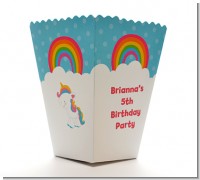 Rainbow Unicorn - Personalized Birthday Party Popcorn Boxes