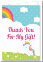 Rainbow Unicorn - Birthday Party Thank You Cards