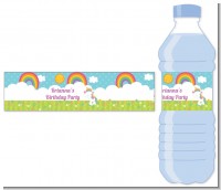 Rainbow Unicorn - Personalized Birthday Party Water Bottle Labels