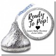 Ready To Pop Black and White - Hershey Kiss Baby Shower Sticker Labels thumbnail