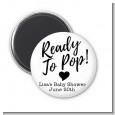 Ready To Pop Black and White - Personalized Baby Shower Magnet Favors thumbnail