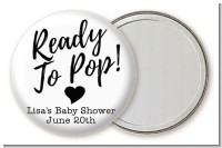 Ready To Pop Black and White - Personalized Baby Shower Pocket Mirror Favors