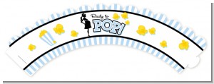 Ready To Pop Blue - Baby Shower Cupcake Wrappers