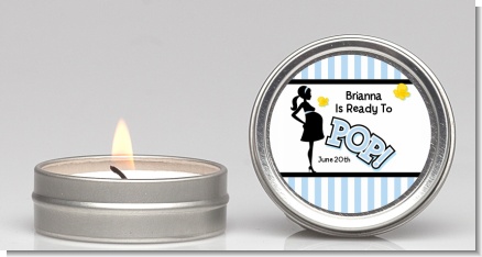 Ready To Pop Blue - Baby Shower Candle Favors