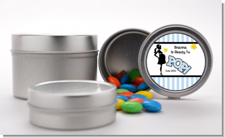 Ready To Pop Blue - Custom Baby Shower Favor Tins