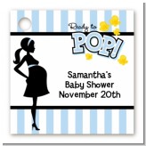 Ready To Pop Blue - Personalized Baby Shower Card Stock Favor Tags