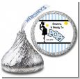 Ready To Pop Blue - Hershey Kiss Baby Shower Sticker Labels thumbnail