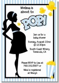 Ready To Pop Blue - Baby Shower Invitations