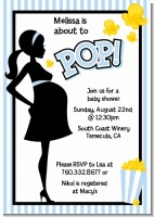 Ready To Pop Blue - Baby Shower Invitations