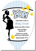 Ready To Pop Blue - Baby Shower Shaped Invitations
