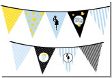 Ready To Pop Blue - Baby Shower Themed Pennant Set