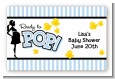 Ready To Pop Blue - Baby Shower Landscape Sticker/Labels thumbnail