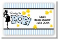 Ready To Pop Blue - Baby Shower Landscape Sticker/Labels thumbnail