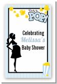 Ready To Pop Blue - Custom Large Rectangle Baby Shower Sticker/Labels