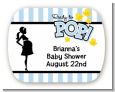 Ready To Pop Blue - Personalized Baby Shower Rounded Corner Stickers thumbnail