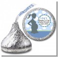 Ready To Pop Blue with white dots - Hershey Kiss Baby Shower Sticker Labels thumbnail
