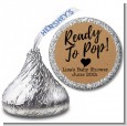 Ready To Pop Brown - Hershey Kiss Baby Shower Sticker Labels thumbnail