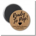 Ready To Pop Brown - Personalized Baby Shower Magnet Favors thumbnail