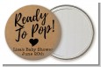Ready To Pop Brown - Personalized Baby Shower Pocket Mirror Favors thumbnail