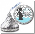 Ready To Pop Chevron Gray and Aqua - Hershey Kiss Baby Shower Sticker Labels thumbnail