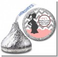 Ready To Pop Chevron Gray and Salmon Pink - Hershey Kiss Baby Shower Sticker Labels thumbnail