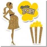 About To Pop Gold Glitter - Baby Shower Printed Shaped Cut-Outs