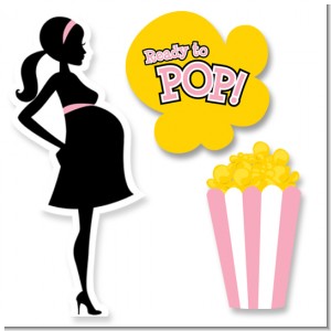 Ready To Pop Pink - Baby Shower Printed Shaped Cut-Outs