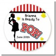 Ready To Pop - Round Personalized Baby Shower Sticker Labels thumbnail