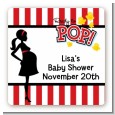 Ready To Pop - Square Personalized Baby Shower Sticker Labels thumbnail