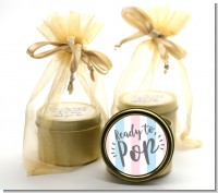 Ready To Pop Gender Reveal - Baby Shower Gold Tin Candle Favors