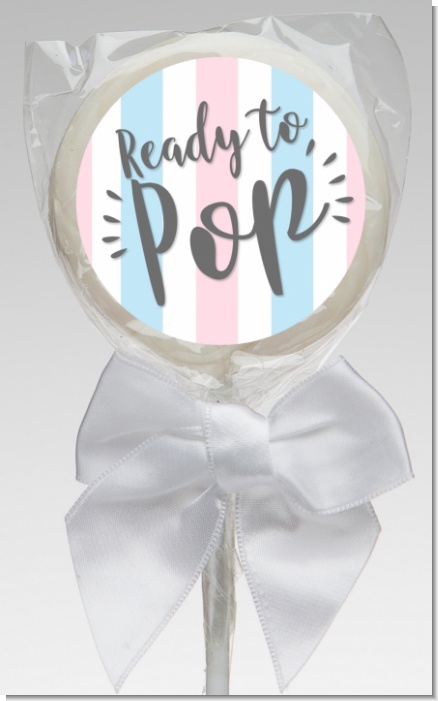 Ready To Pop Gender Reveal - Personalized Baby Shower Lollipop Favors