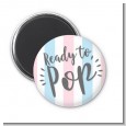 Ready To Pop Gender Reveal - Personalized Baby Shower Magnet Favors thumbnail