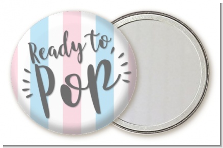 Ready To Pop Gender Reveal - Personalized Baby Shower Pocket Mirror Favors