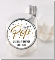 Ready To Pop Gold Glitter - Personalized Baby Shower Candy Jar
