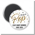 Ready To Pop Gold Glitter - Personalized Baby Shower Magnet Favors thumbnail